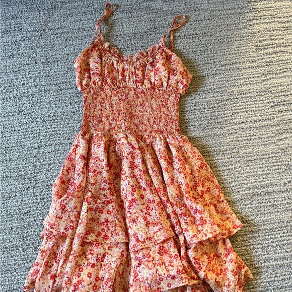 Sky To Moon Dresses & Skirts - Floral Mini Dress in Red and Pink